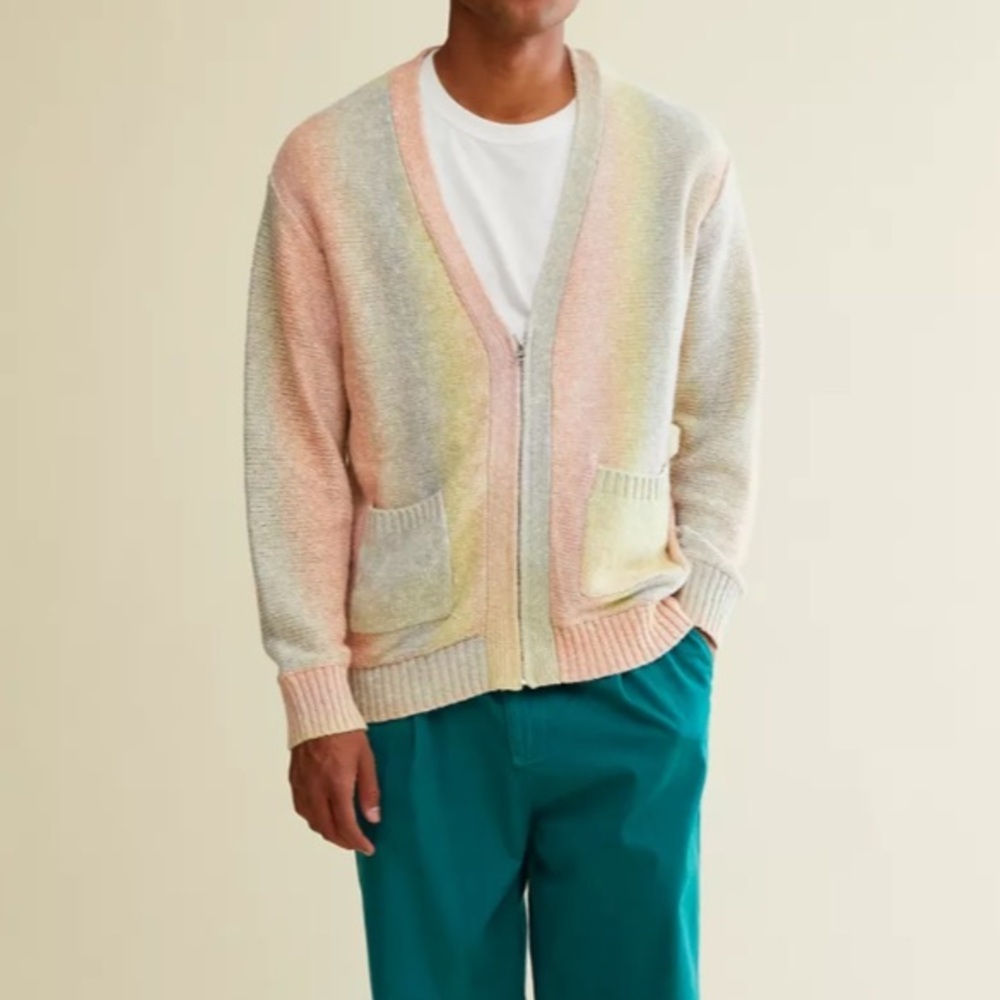 Urban Outfitters Unisex Zip Pastel Skye Cardigan Medium